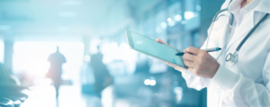 doctor using tablet